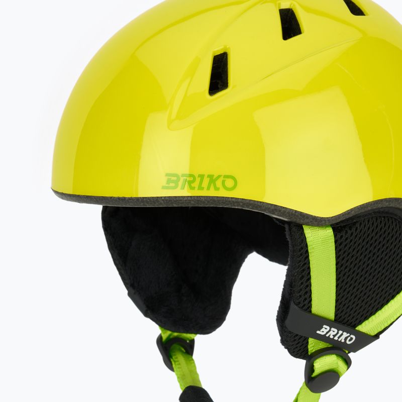 Kinder-Skihelm Briko Makalu Jr shiny sunflower yellow/lineade green 7