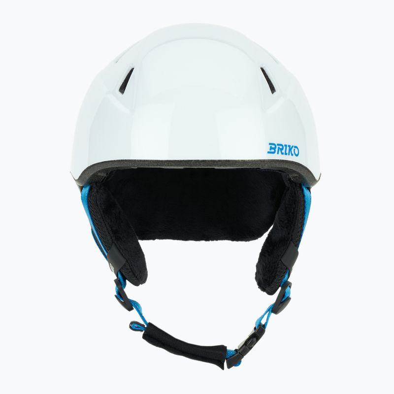 Kinder-Skihelm Briko Makalu Jr shiny white/lochmara blue 2