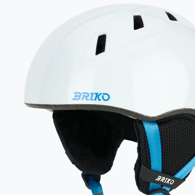 Kinder-Skihelm Briko Makalu Jr shiny white/lochmara blue 7