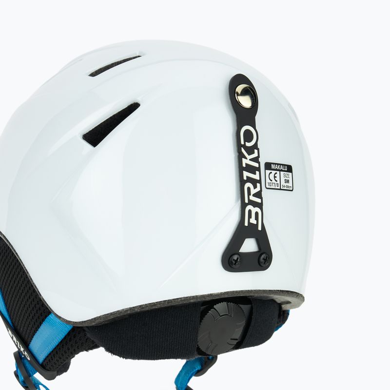 Kinder-Skihelm Briko Makalu Jr shiny white/lochmara blue 8