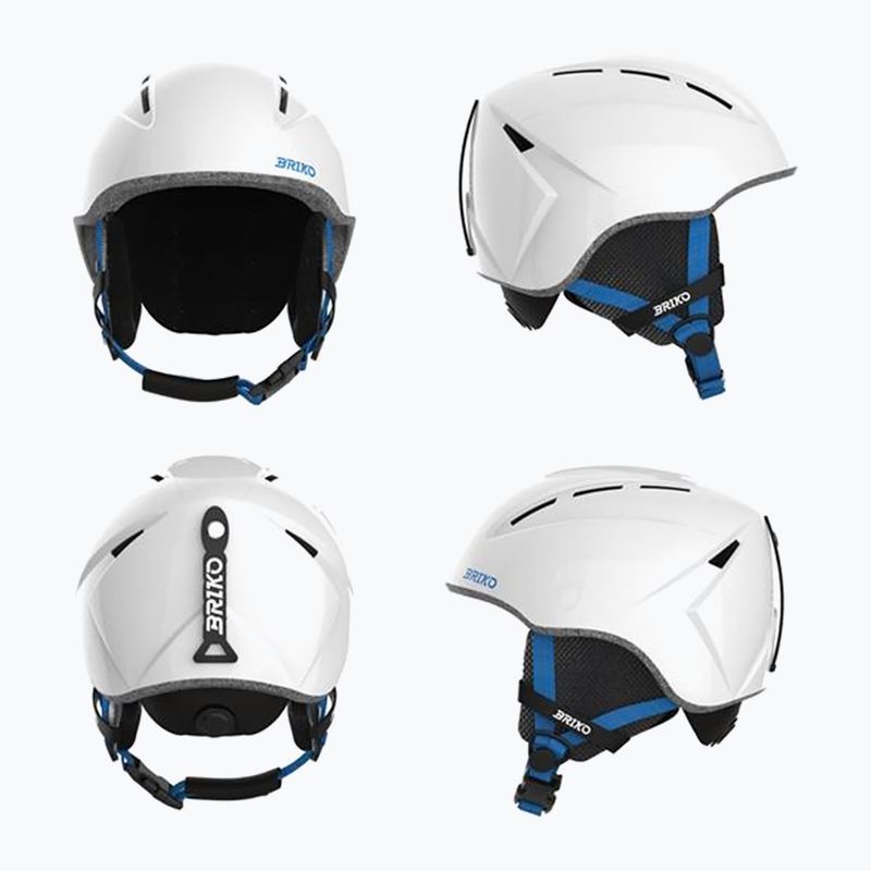 Kinder-Skihelm Briko Makalu Jr shiny white/lochmara blue