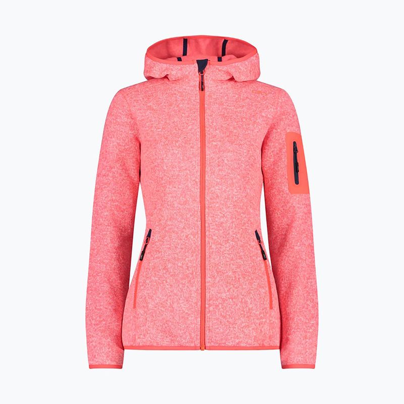 Damen Fleece-Sweatshirt CMP Red Fluo/Bianco 3H19826/7CM