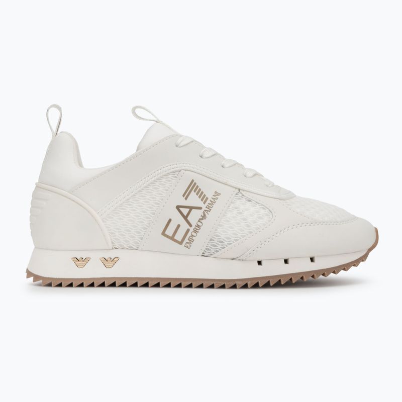 EA7 Emporio Armani Schwarz & Weiß Schnürsenkel dreifach aus wht/gold Schuhe 2
