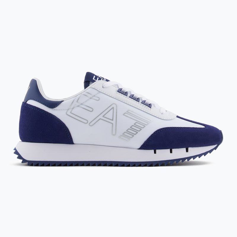 EA7 Emporio Armani Schwarz & Weiß Vintage weiß/mittelalterliche blaue Schuhe