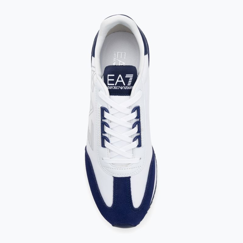 EA7 Emporio Armani Schwarz & Weiß Vintage weiß/mittelalterliche blaue Schuhe 5