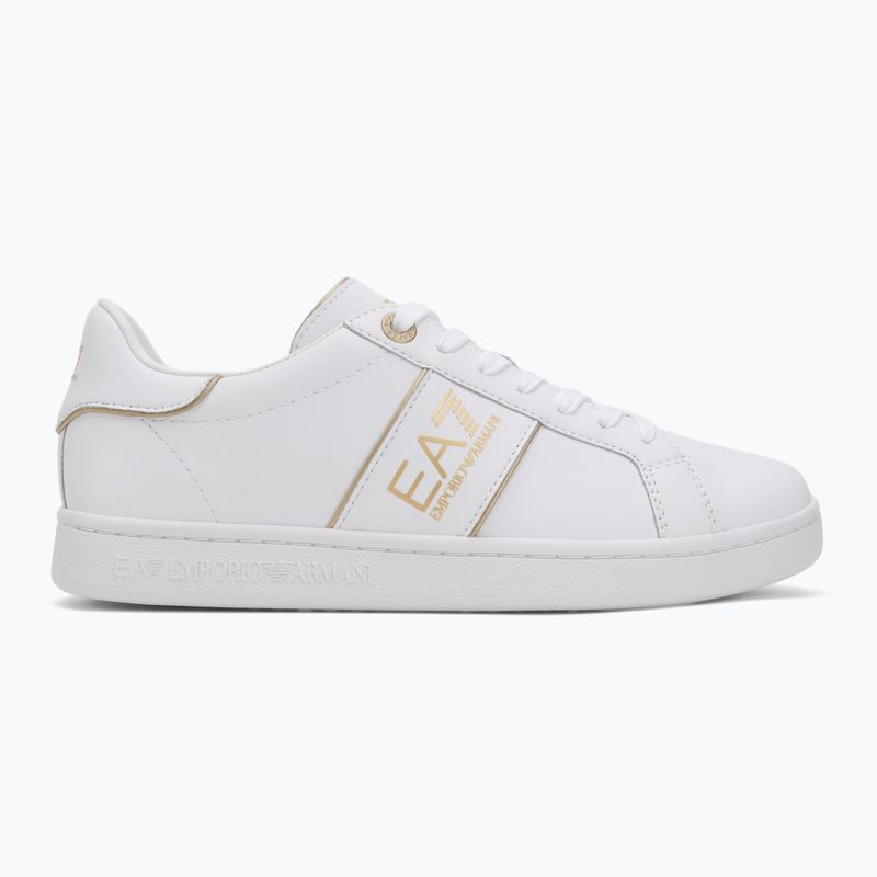 EA7 Emporio Armani Klassische Logo voll wht/Gold Detail Schuhe 2