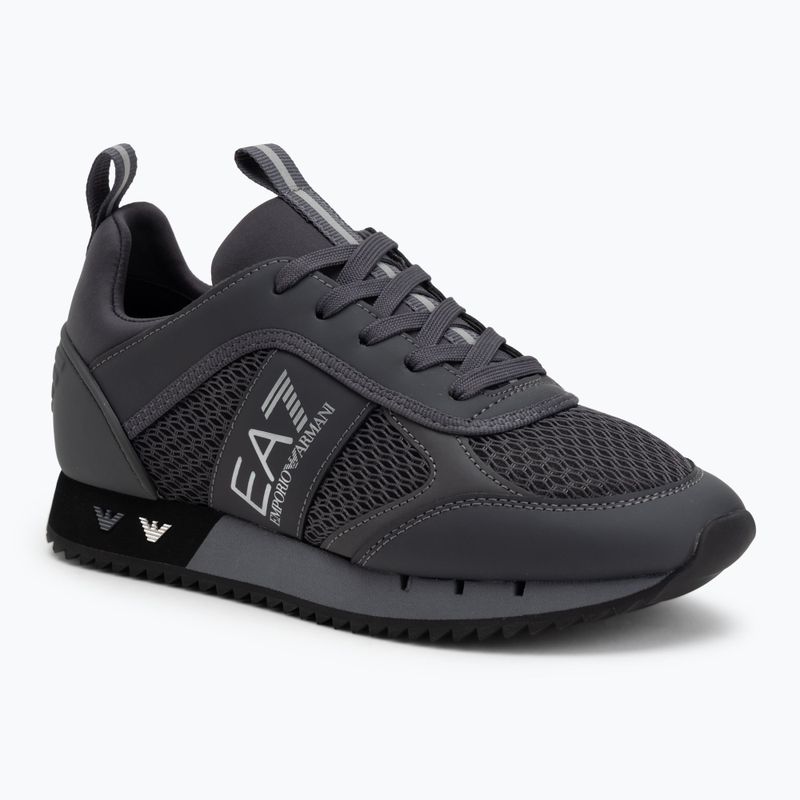 EA7 Emporio Armani Schwarz & Weiß Schnürsenkel Asphalt grau/silv.g7 Schuhe
