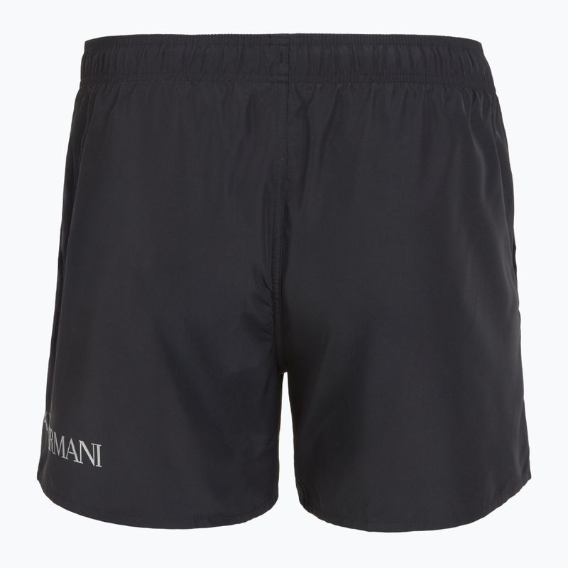 Herren EA7 Emporio Armani Extended Logo Boxer Schwimmshorts schwarz / silber 2