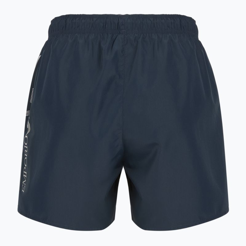 Herren EA7 Emporio Armani Schwimmen Shorts mit übergroßen Logo armani blau / silber 2