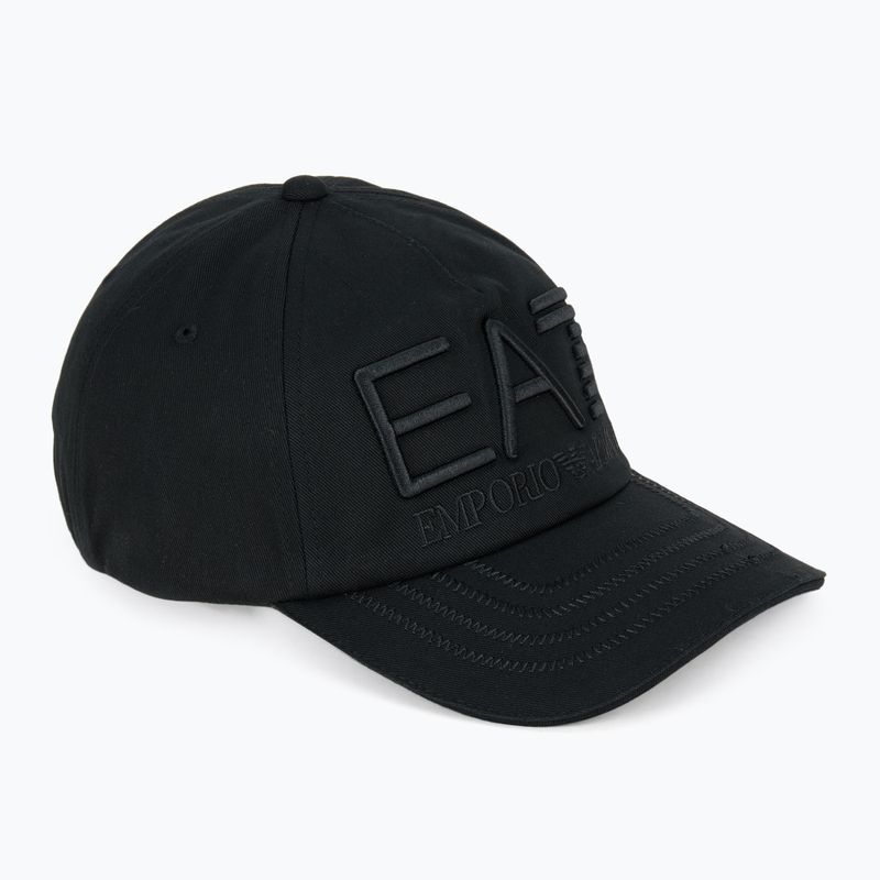 EA7 Emporio Armani Zug Logo Serie Gestickte Baseballkappe schwarz