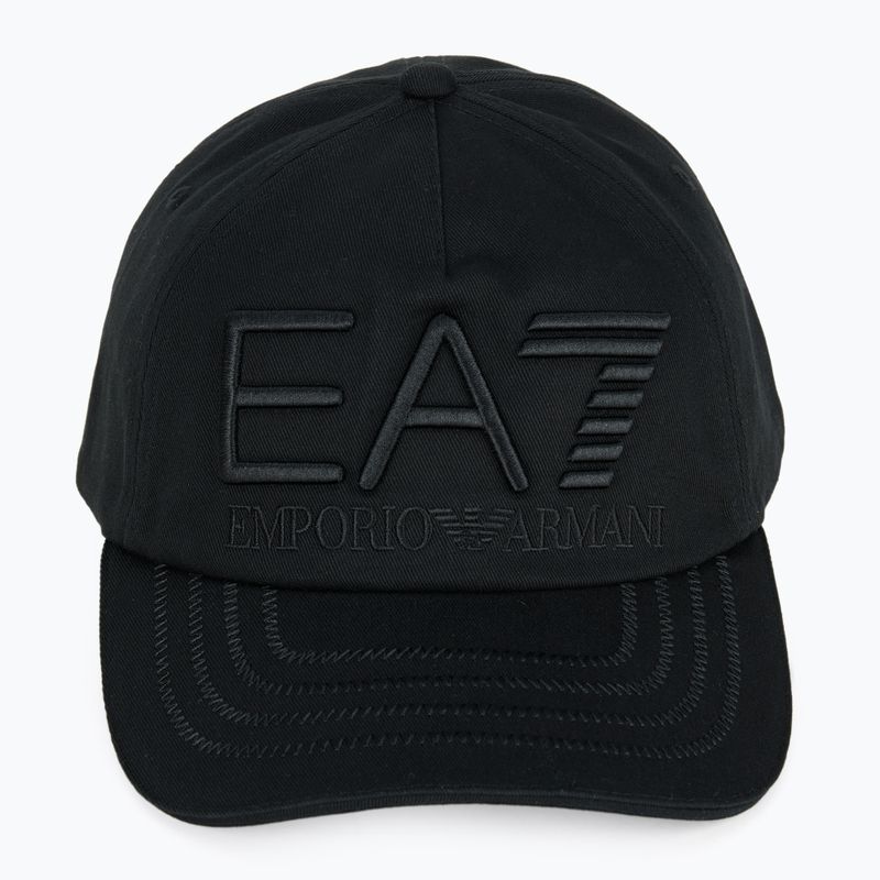 EA7 Emporio Armani Zug Logo Serie Gestickte Baseballkappe schwarz 2