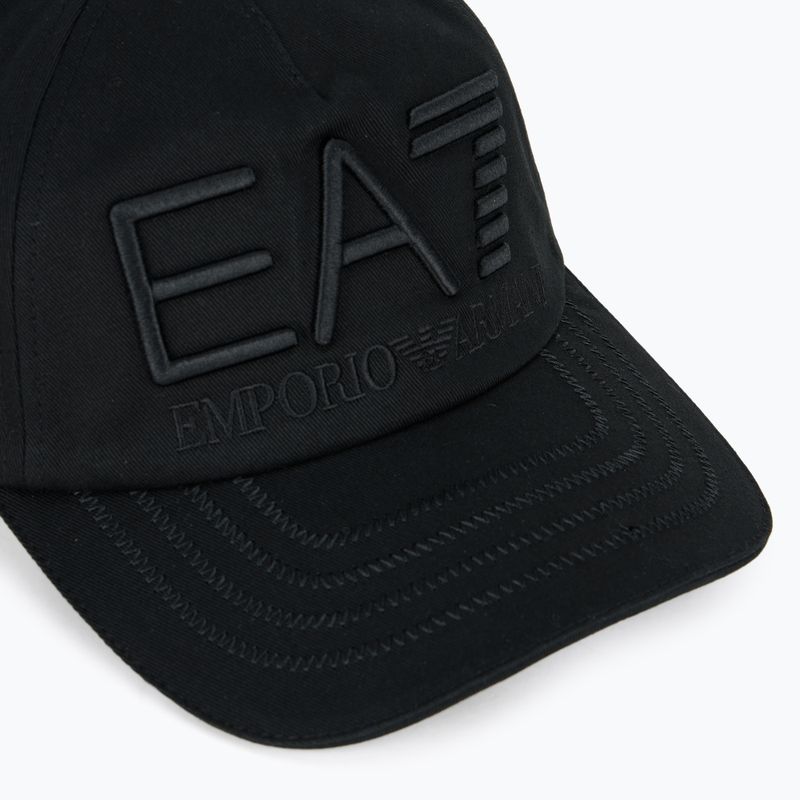 EA7 Emporio Armani Zug Logo Serie Gestickte Baseballkappe schwarz 3