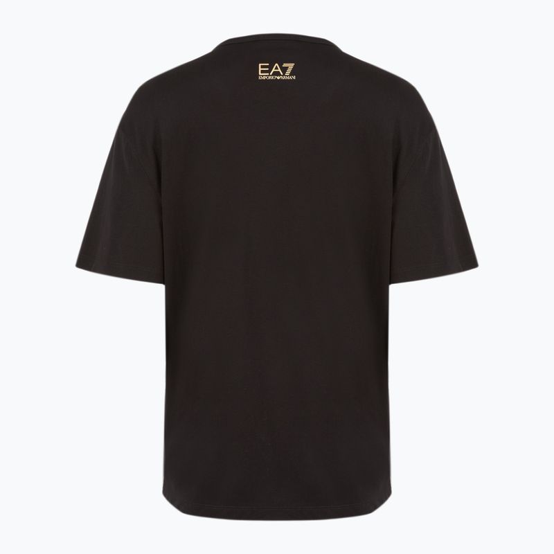 Damen EA7 Emporio Armani Zug Sichtbarkeit schwarz/gold T-shirt 2