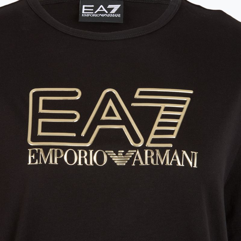 Damen EA7 Emporio Armani Zug Sichtbarkeit schwarz/gold T-shirt 3