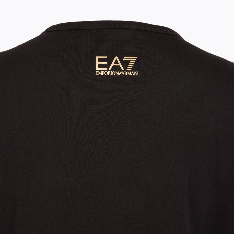 Damen EA7 Emporio Armani Zug Sichtbarkeit schwarz/gold T-shirt 4