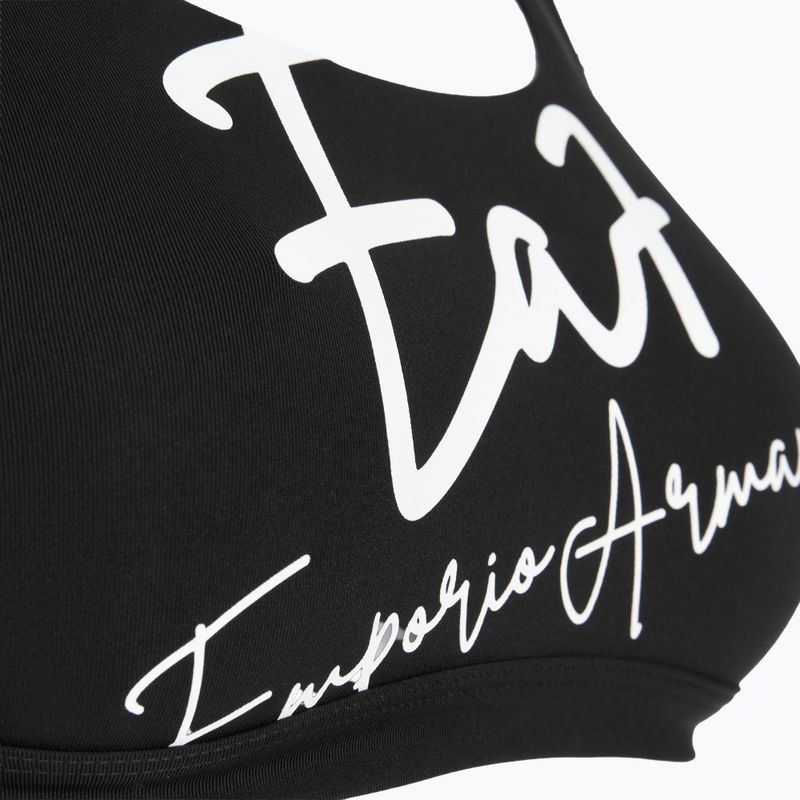 Zweiteiliger Damen-Badeanzug EA7 Emporio Armani Maxi Logo Bikini Top schwarz 5