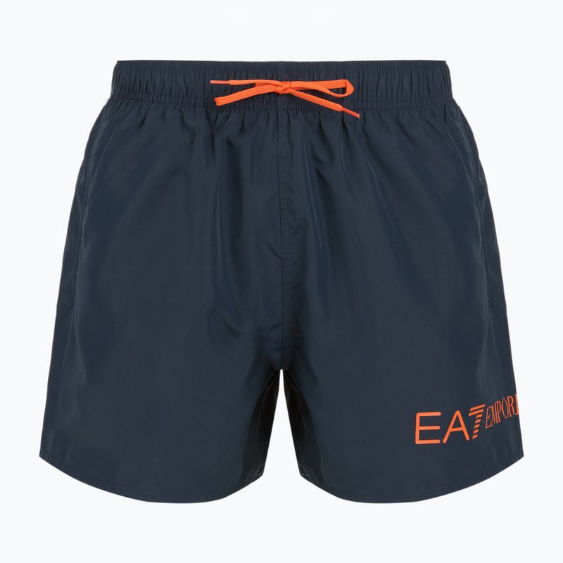 Herren EA7 Emporio Armani Extended Logo Boxer Schwimmshorts armani blau / tangerine tango