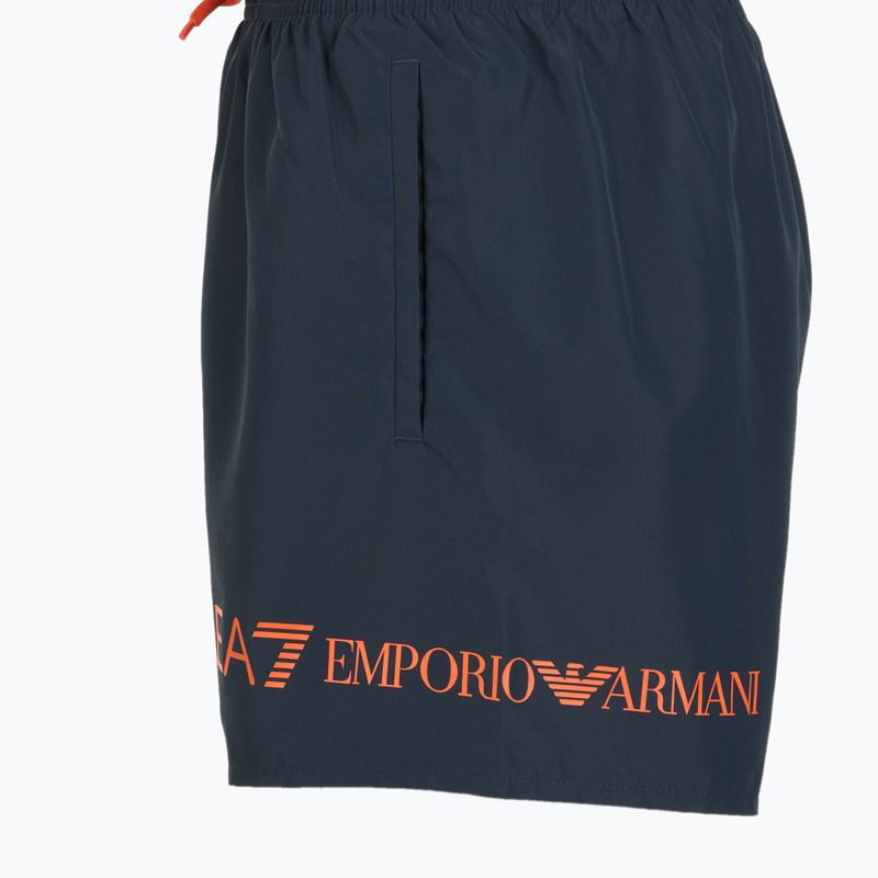 Herren EA7 Emporio Armani Extended Logo Boxer Schwimmshorts armani blau / tangerine tango 3