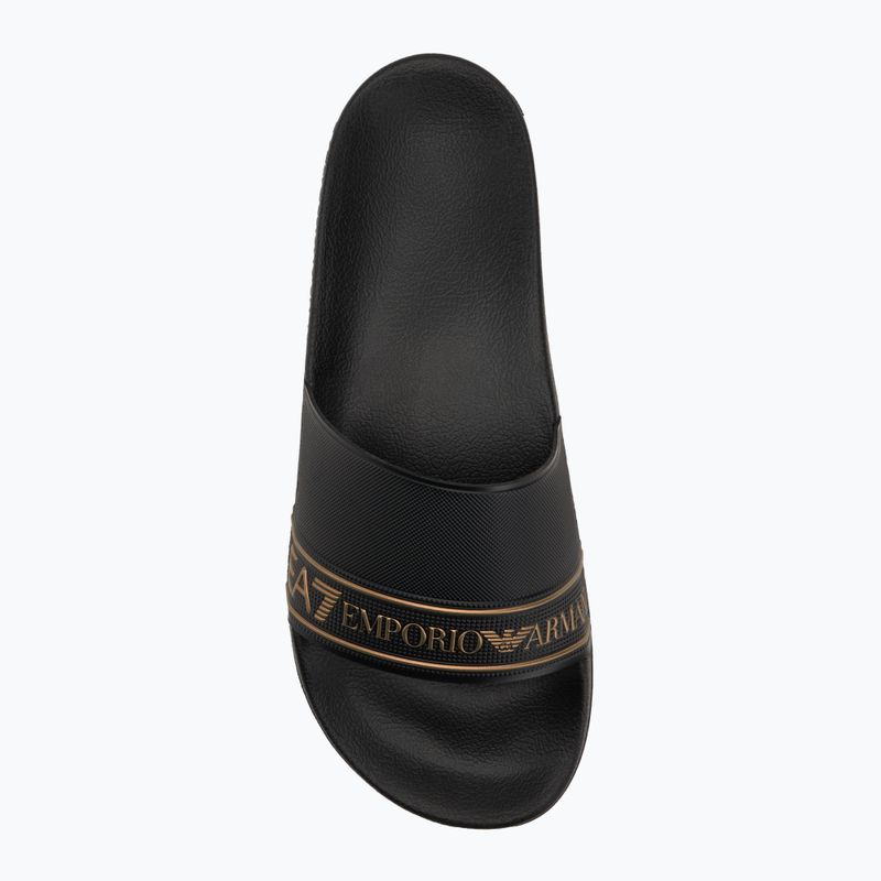 EA7 Emporio ArmaniWater Sports Tape flip-flops voll schwarz / gold 5