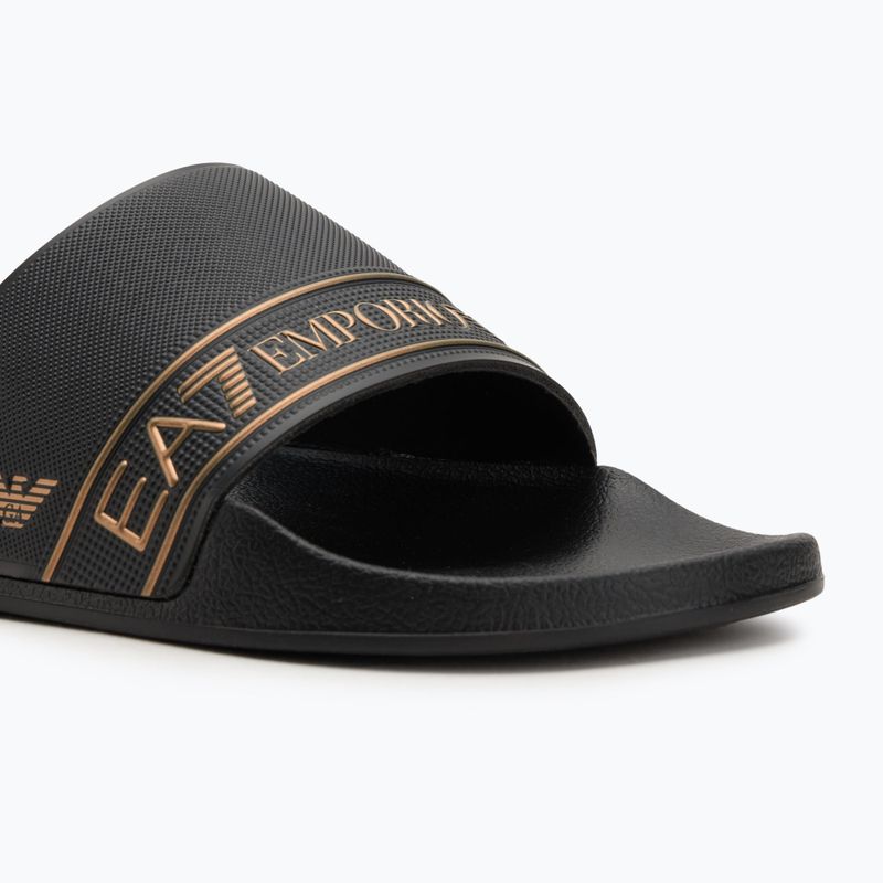 EA7 Emporio ArmaniWater Sports Tape flip-flops voll schwarz / gold 7