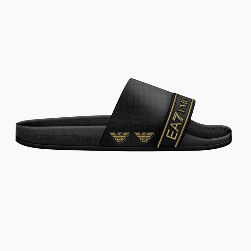 EA7 Emporio ArmaniWater Sports Tape flip-flops voll schwarz / gold 8