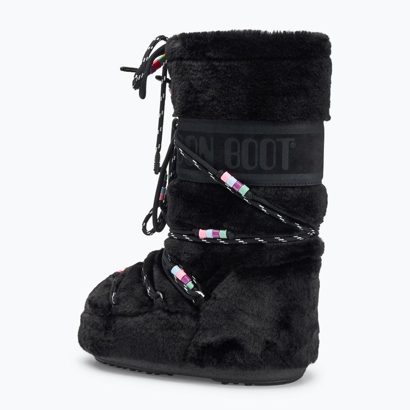 Schneeschuhe Moon Boot Icon Faux Fur Beads black 3