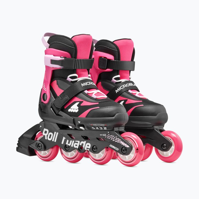 Kinder-Inlineskates mit Schützern Rollerblade Microblade Combo Jr black/pink 6