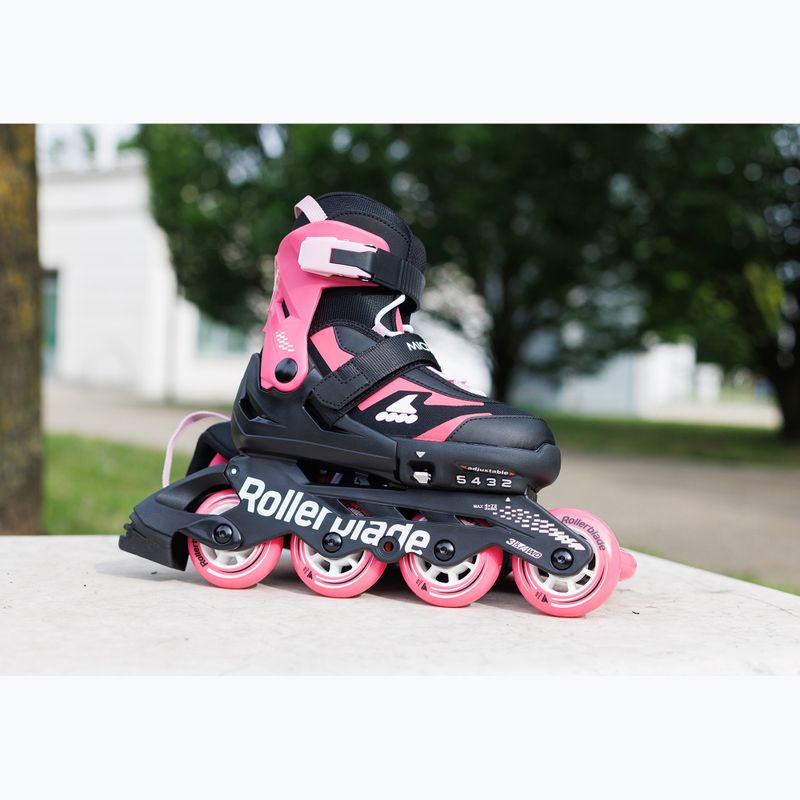 Kinder-Inlineskates mit Schützern Rollerblade Microblade Combo Jr black/pink 8
