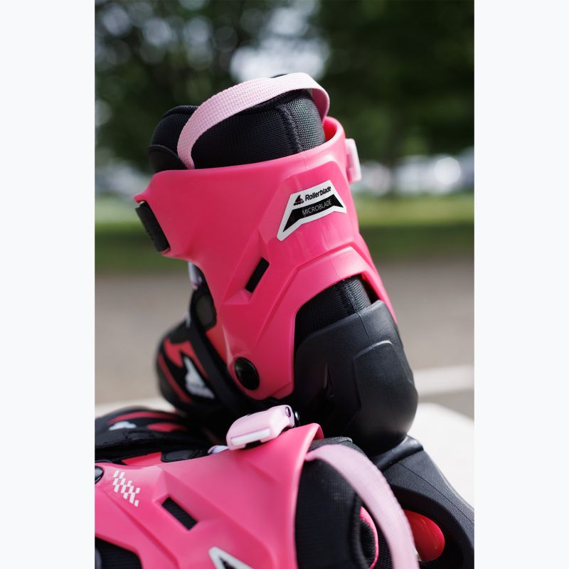 Kinder-Inlineskates mit Schützern Rollerblade Microblade Combo Jr black/pink 9