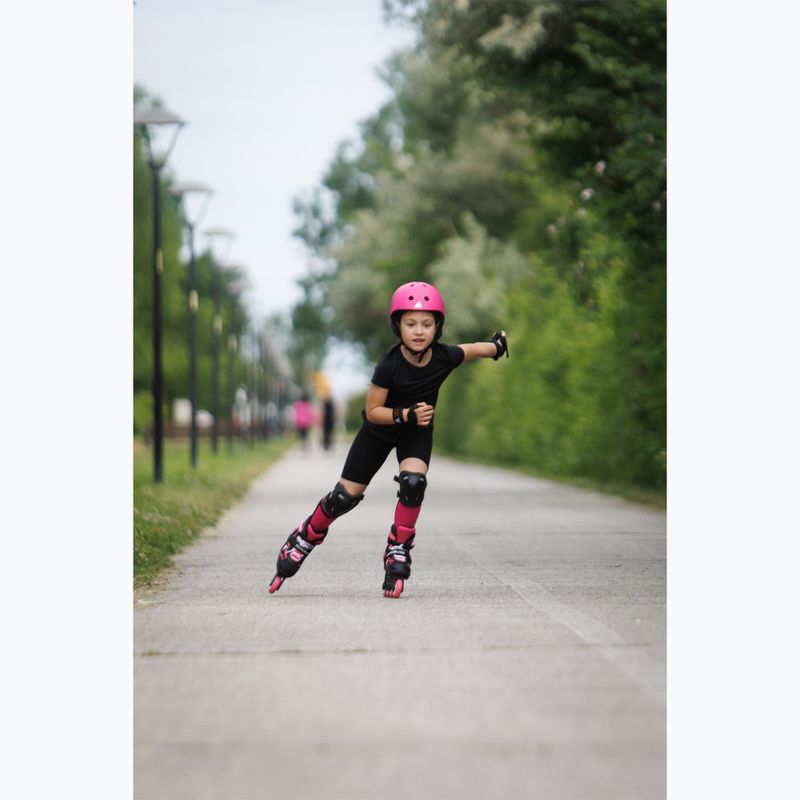 Kinder-Inlineskates mit Schützern Rollerblade Microblade Combo Jr black/pink 10
