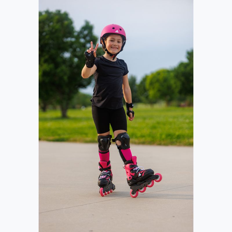 Kinder-Inlineskates mit Schützern Rollerblade Microblade Combo Jr black/pink 12