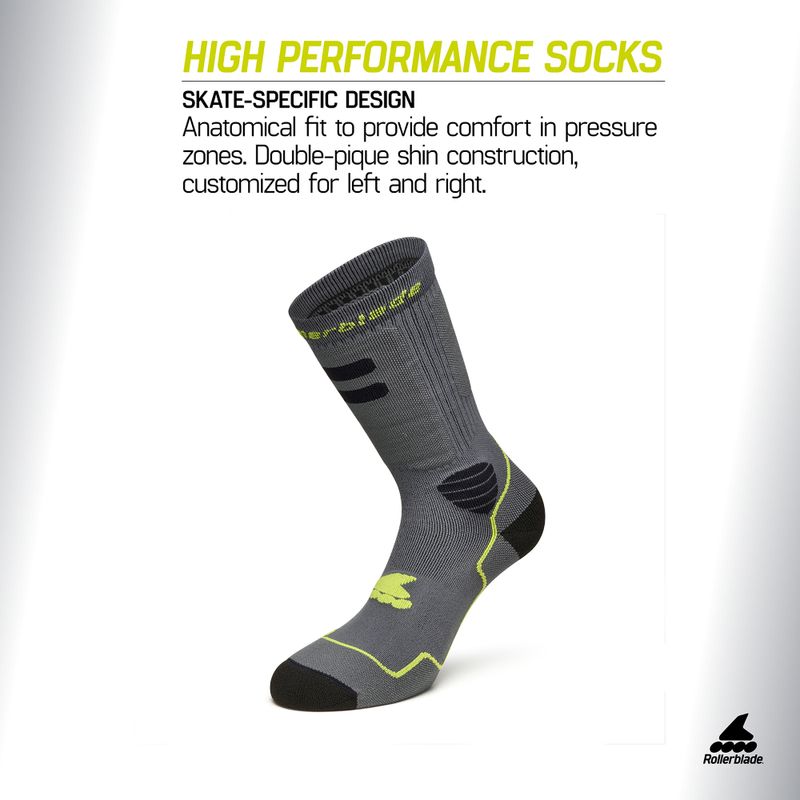 Socken Rollerblade High Performance anthracite/lime 3
