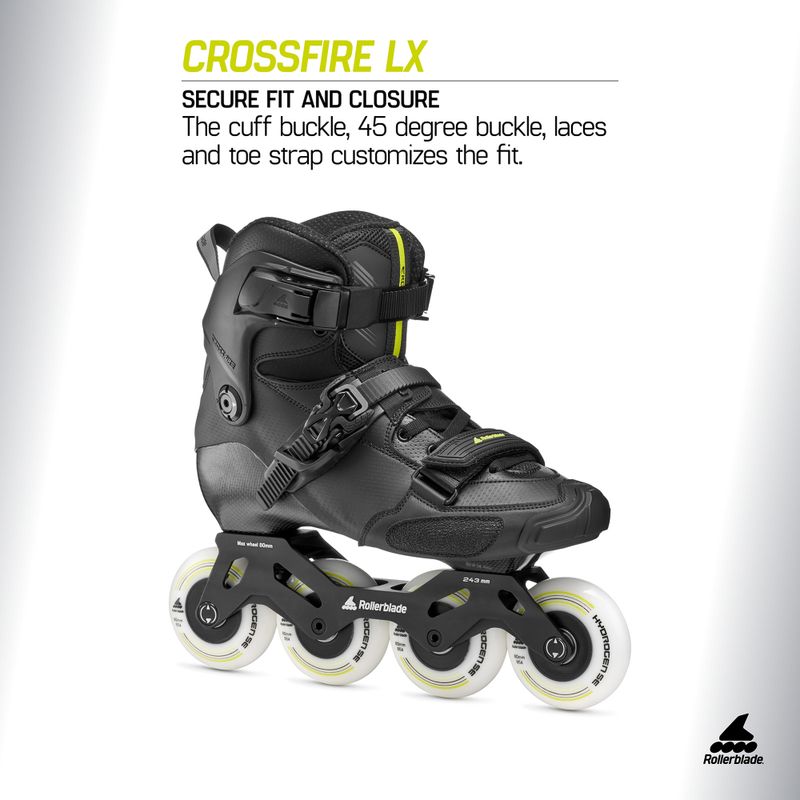 Inlineskates Herren Rollerblade Crossfire LX black/lime 8