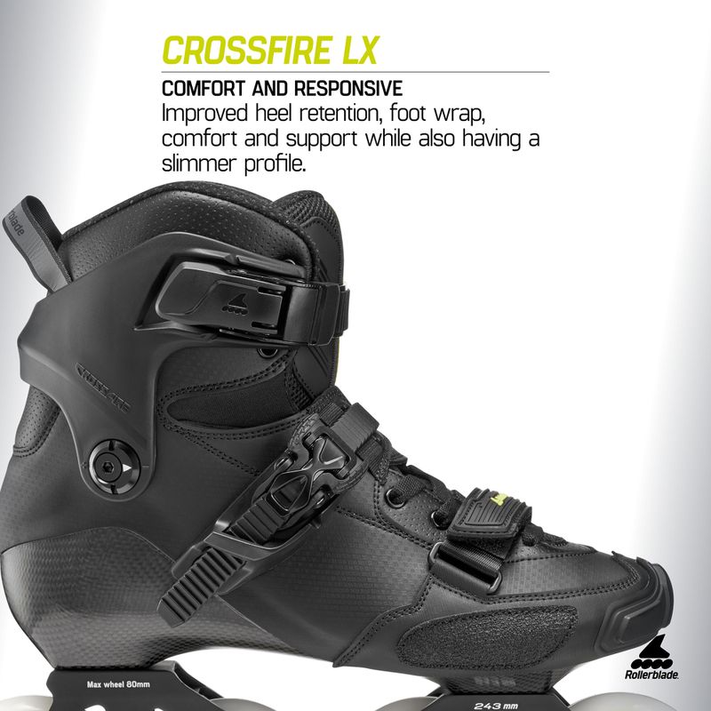 Inlineskates Herren Rollerblade Crossfire LX black/lime 10