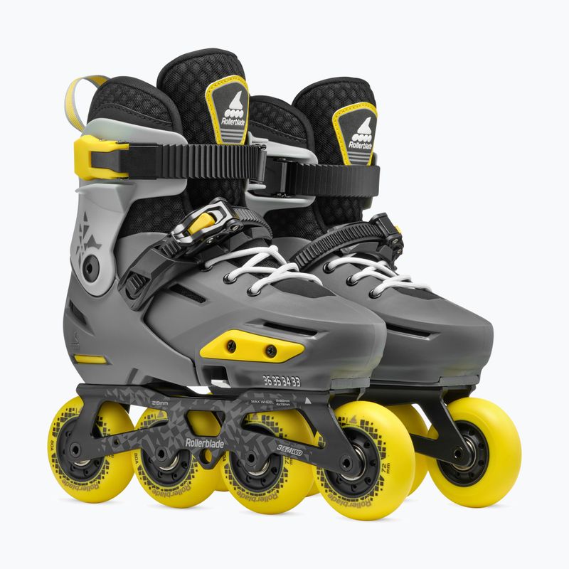 Rollerblade Apex Jr Kinder Rollschuhe anthrazit/gelb 7