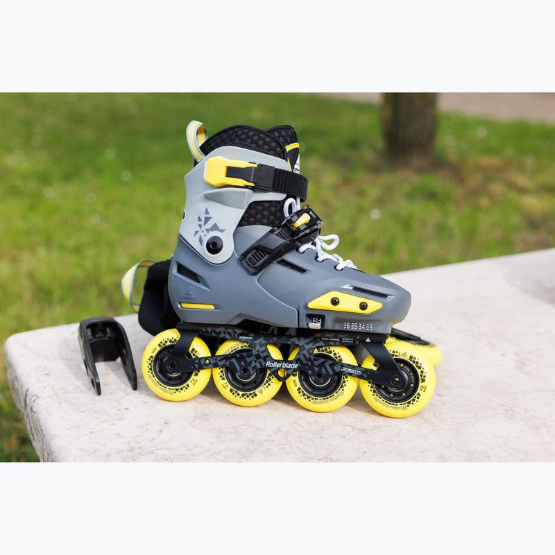 Rollerblade Apex Jr Kinder Rollschuhe anthrazit/gelb 9