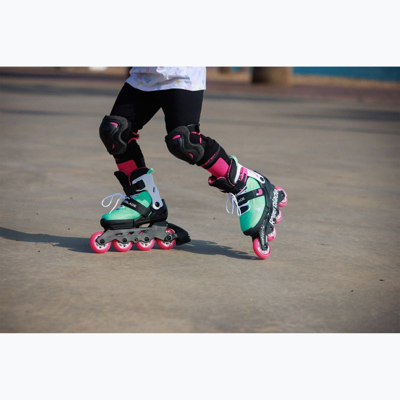 Rollerblade Microblade XT Jr Kinder Rollschuhe schwarz/meergrün 8