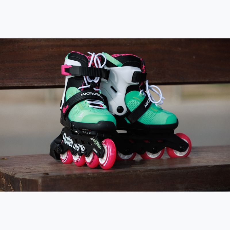 Rollerblade Microblade XT Jr Kinder Rollschuhe schwarz/meergrün 11