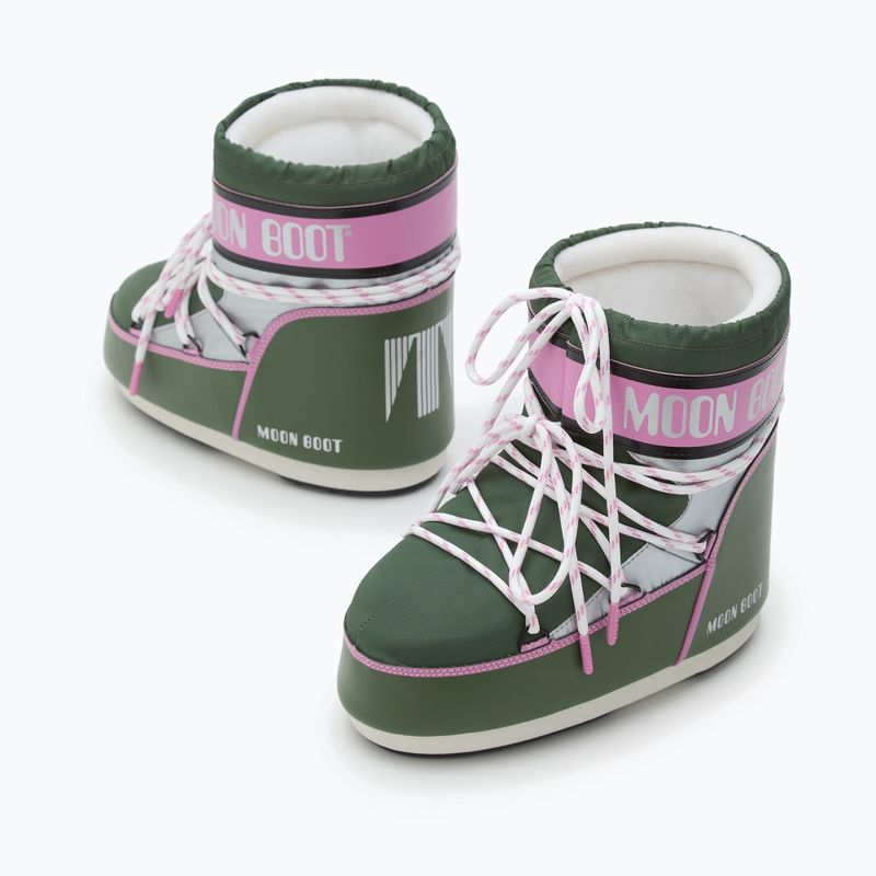Moon Boot Icon Low Space Racing Damen Schneestiefel waldgrün/silber/rosa 8