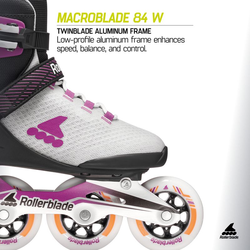 Damen-Inlineskates Rollerblade Macroblade 84 W light grey/violet/orange 10