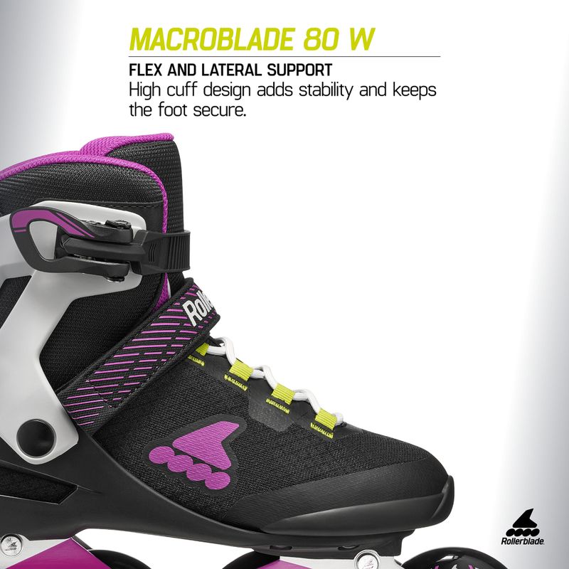 Damen-Inlineskates Rollerblade Macroblade 80 W black/dark fuchsia 10
