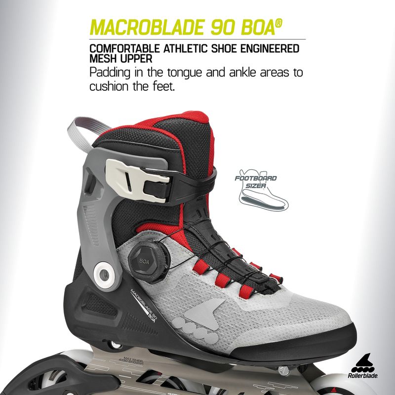 Inlineskates Herren Rollerblade Macroblade 90 Boa black/grey/red 8