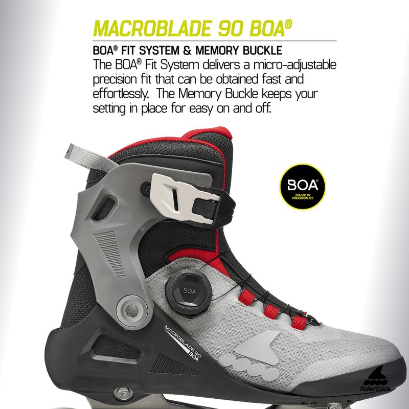 Inlineskates Herren Rollerblade Macroblade 90 Boa black/grey/red 10
