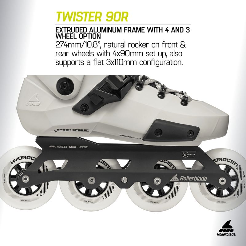Inlineskates Rollerblade Twister 90R white smoke/black 9