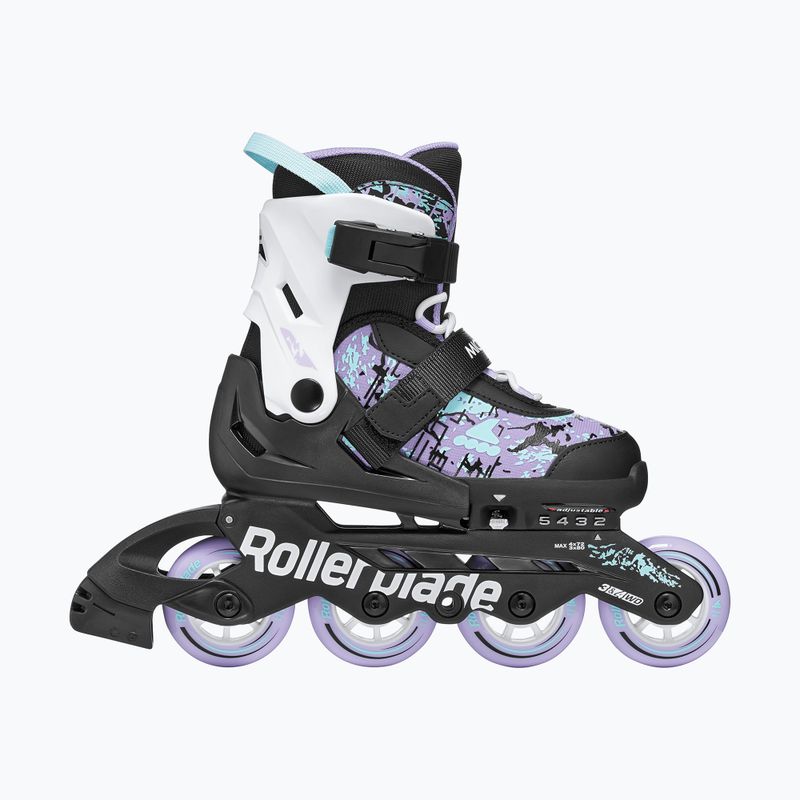 Inlineskates Kinder Rollerblade Microblade SL Jr black/lavender/light blue 2