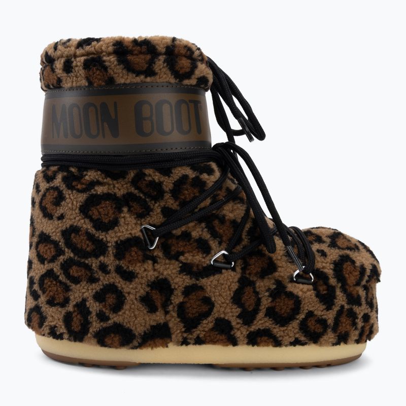 Damen-Schneestiefel Moon Boot Icon Low Fleece Leopard cognac/cocoa 2