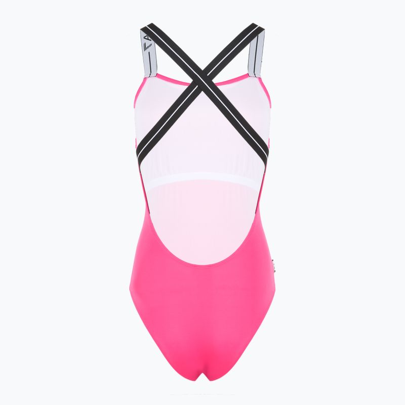 EA7 Emporio Armani Logo Tape One Piece Badeanzug neon pink 2