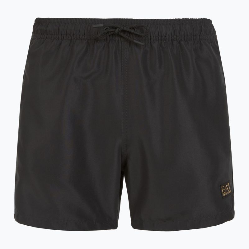 Herren EA7 Emporio Armani Gold Label Boxer Badeshorts schwarz