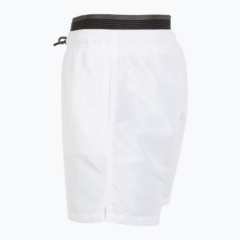 Herren EA7 Emporio Armani Logo Tape Boxer Swim Shorts weiß 3