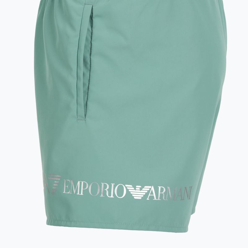 Herren EA7 Emporio Armani Extended Logo Boxer Badeshorts mineralblau / silber 3